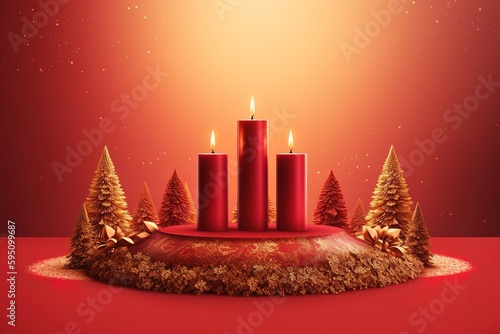 Christmas eve, candles, prayer, generative AI © Dipankar