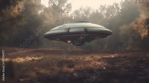Ufo unidentified flying object. AI generated