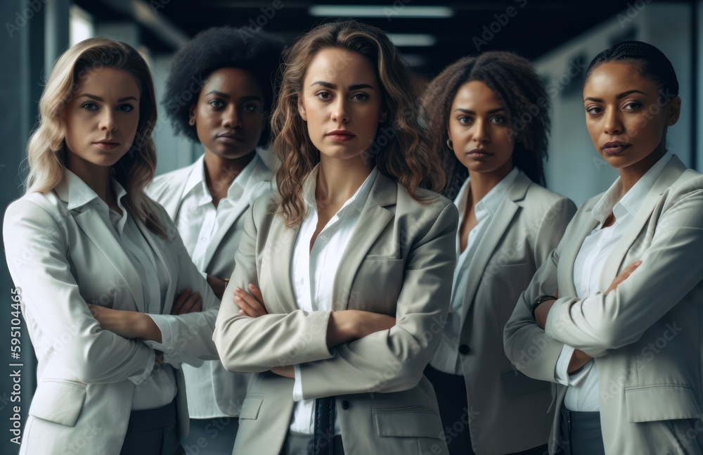 Fototapeta premium Group of confident female executives ,looking at the camera. Generative AI