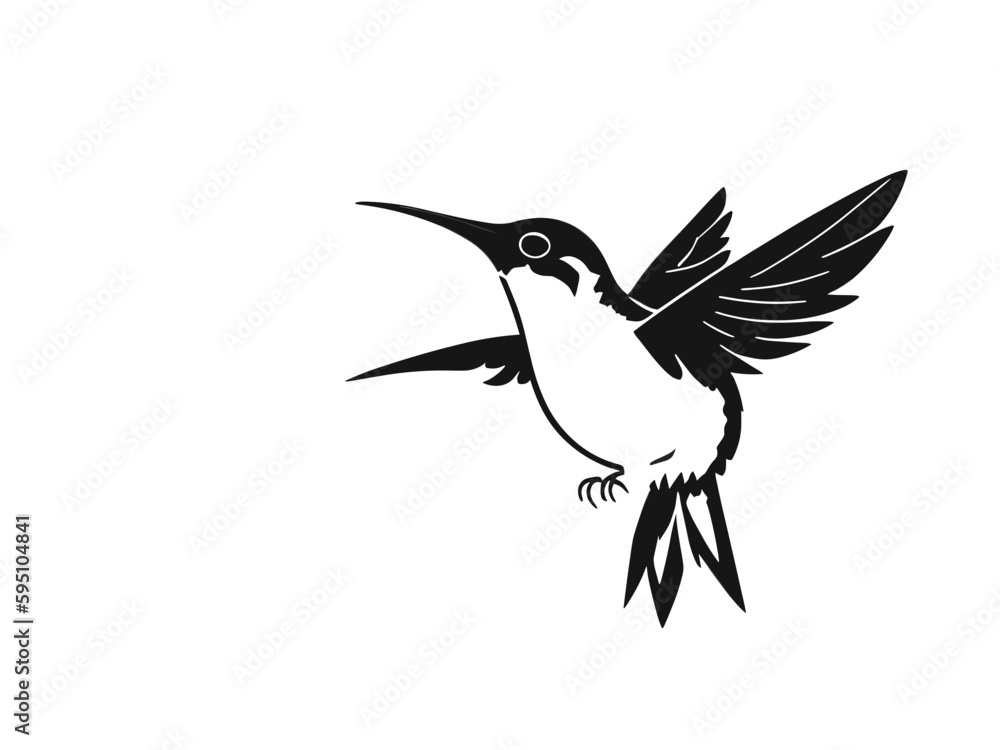 Fototapeta premium hummingbird on a branch icon 