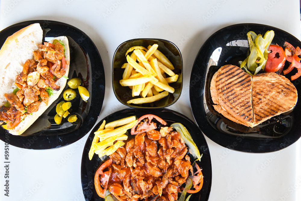 Meat Chicken Doner, between bread (Turkish Name ekmek arasi tavuk