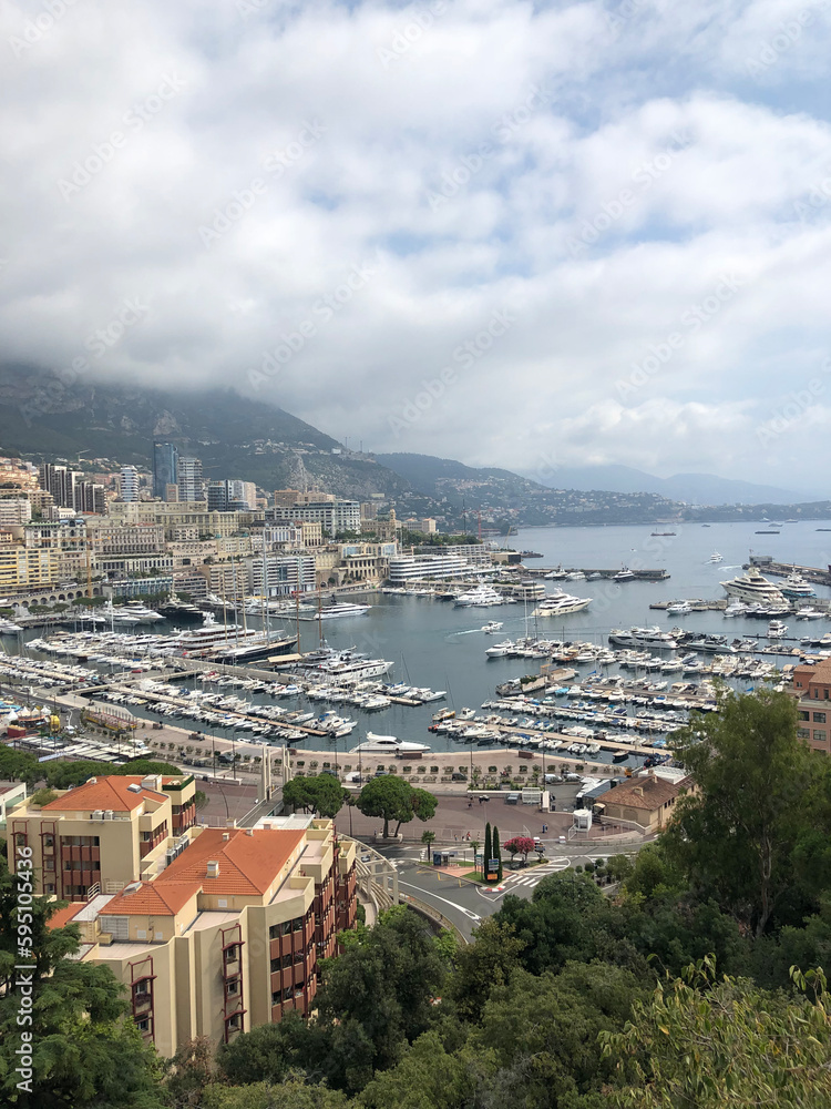 View of buildings, yachts and the sea in Monaco