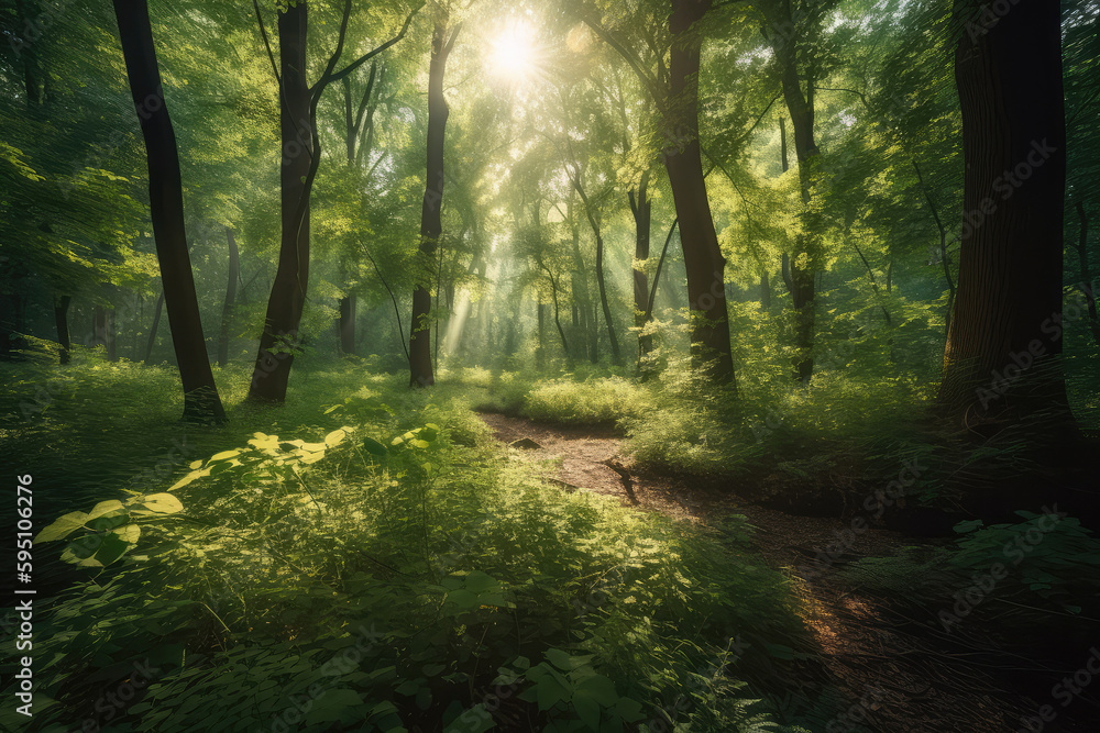 morning in the woods- made with generative ai