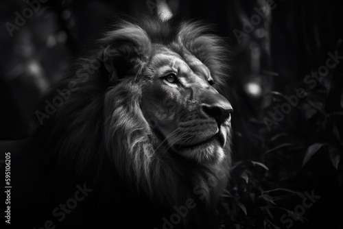 portrait of a lion at night- made with generative ai © Chris