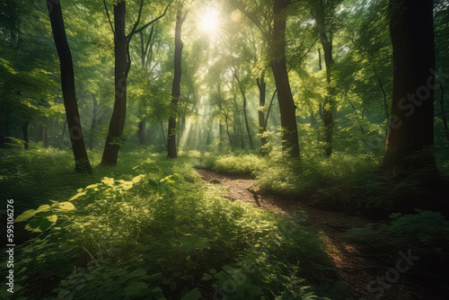 morning in the woods- made with generative ai