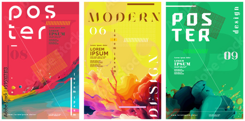 Mega collection of posters. Poster layout design. Letters. Alphabet. Template poster, banner, magazine mockup.