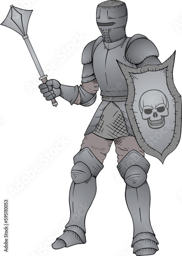Medieval knight draw