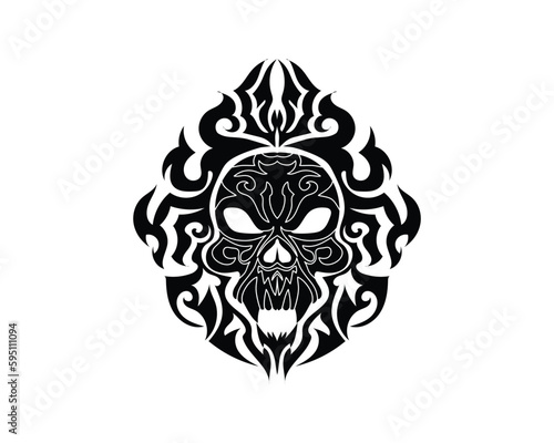 Fototapeta vector design of a symbol or tattoo in black and white in an abstract shape with