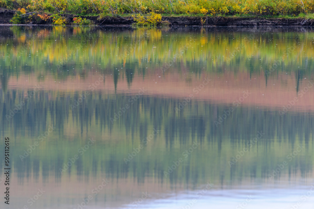 USA, Alaska, Kotzebue, Noatak River. Autumn colors along the Noatak River.