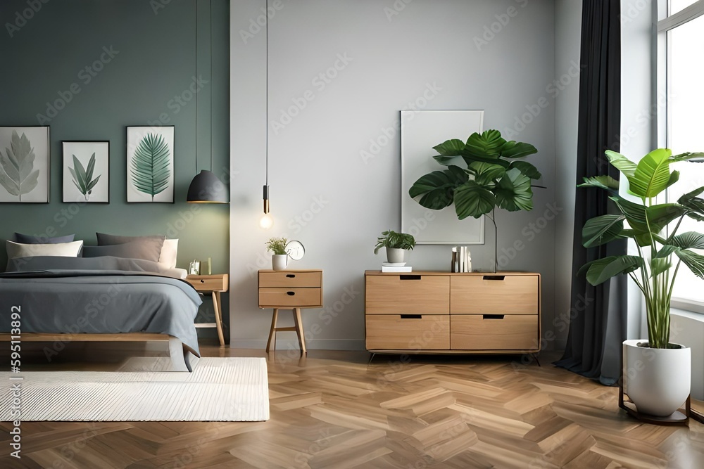 Schrank oder Kommode als Innenausstattung und Mockup Schrank oder Kommode als Innenausstattung und Mockup