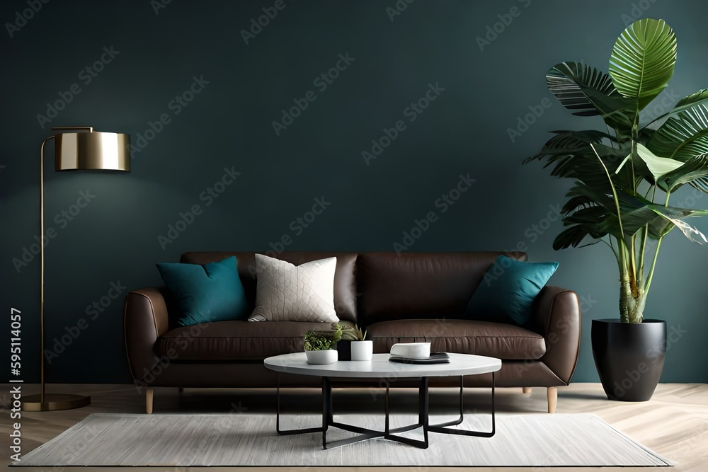 Couch oder Sofa im Wohnzimmer Mockup Couch oder Sofa im Wohnzimmer Mockup
