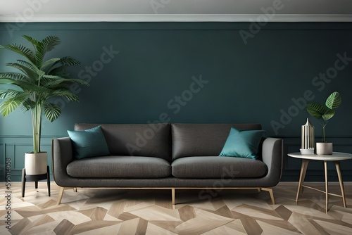 Couch oder Sofa im Wohnzimmer Mockup © ArtVibeHive