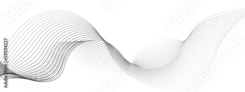 Abstract colorful curved lines on white paper background. Abstract wave line for banner, template, wallpaper background with wave design. Vector 