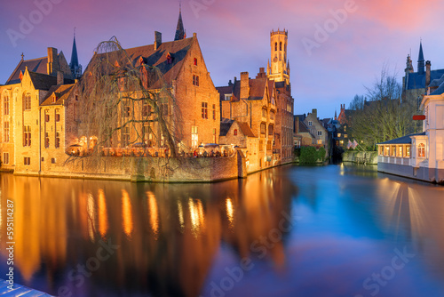 Bruges, Belgium on the Rozenhoedkaai River