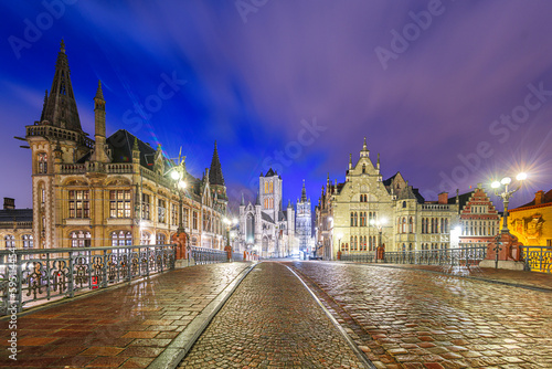 Ghent, Belgium Town Cityscape at Dawn © SeanPavonePhoto