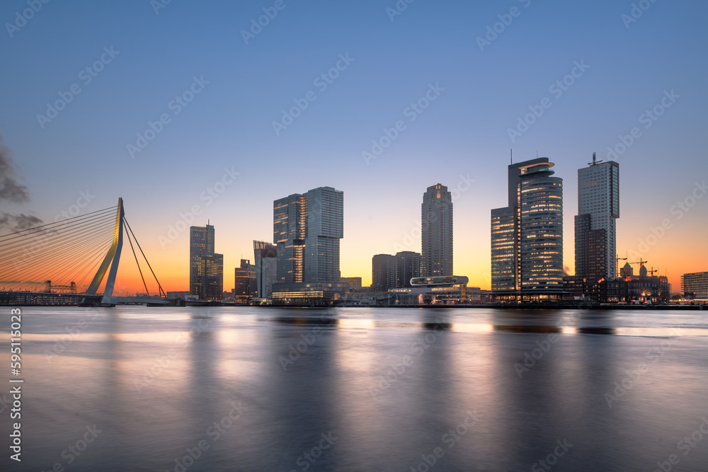 Rotterdam, Netherlands, City Skyline on the River