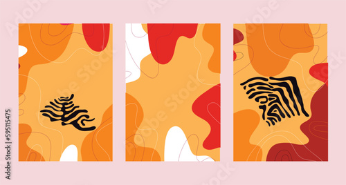 Abstract tiger skin pattern print design set cards,   poster, banner, Vector modern trendy minimal illustration 