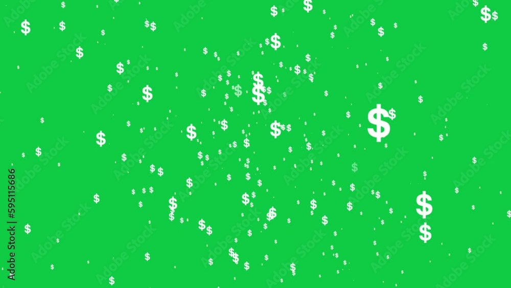 USD dollar signs randomly floating in the air green screen video. USD dollar signs randomly floating in the air green screen video.