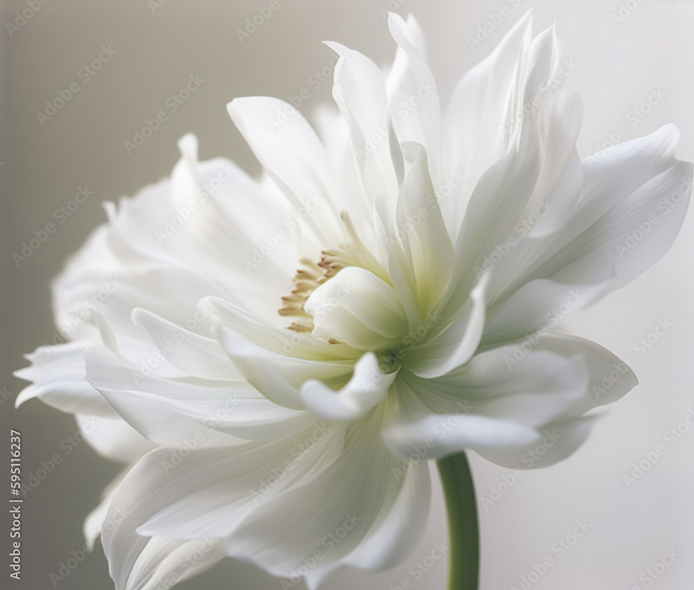 Beautiful white flower. AI generated image.