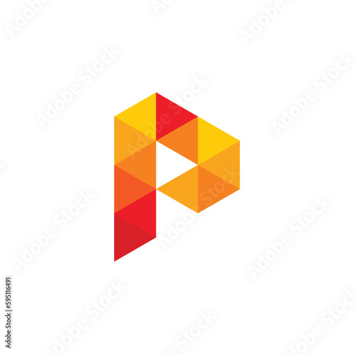 p Letter Logo, p Logo, abstract logo design, mosaic logo Design, pixel logo