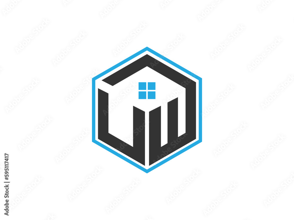 U, W, and uw real estate logo design icon U, W, and uw real estate logo design icon