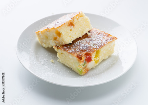casserole in a plate on a white background