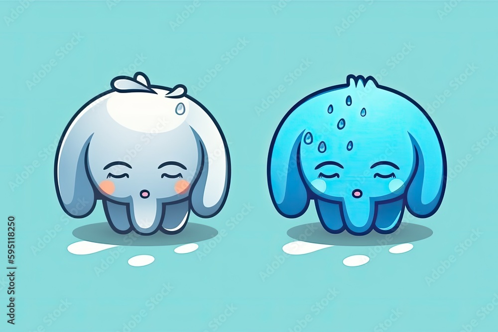 two elephants standing side by side in a grassy savanna. Generative AI two elephants standing side by side in a grassy savanna. Generative AI
