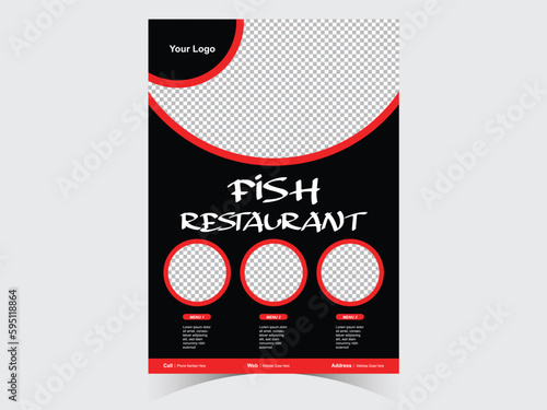 Fast food restaurant menu flyer design marketing web banner template design. Pizza, burger fast food Flyer poster pamphlet brochure cover design layout background with vector template in A4 size

