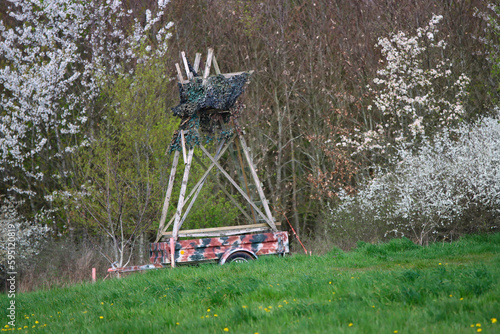 hochsitz, tarnung, ansitz, jagt, natur, camoflage, verschmelzen