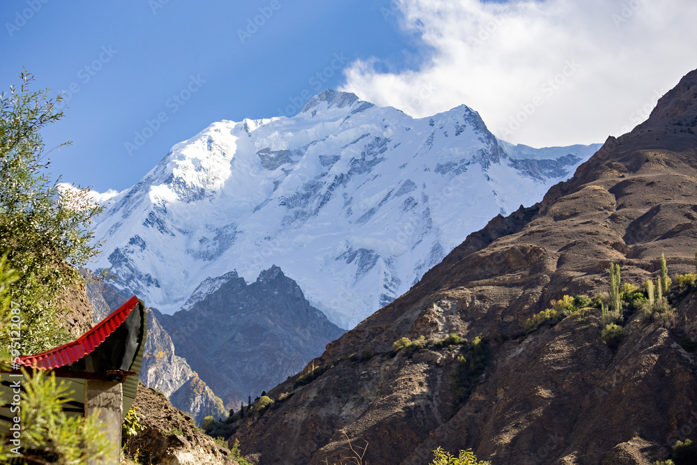 Rakaposhi mountain view from Minapin village in Pakistan Rakaposhi mountain view from Minapin village in Pakistan