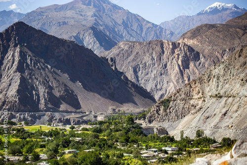 Beautiful scenery of Hunza Valley along Karakoram Highway, Gilgit Baltistan, Pakistan photo