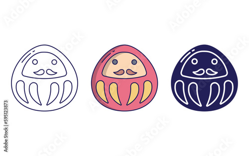 Daruma vector icon