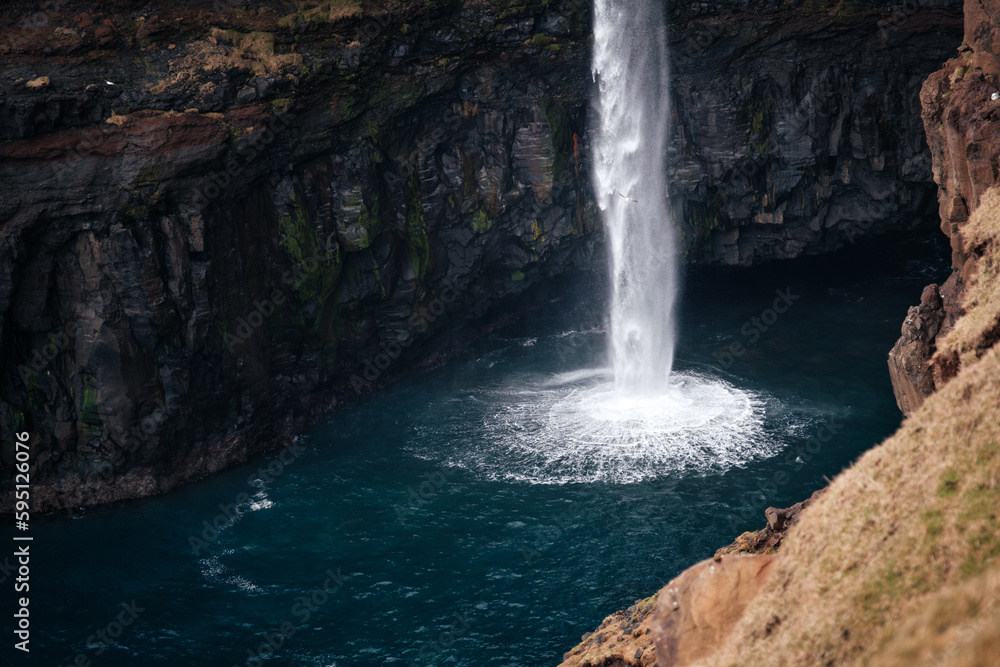 Naklejka premium Waterfall in the Faroe Islands