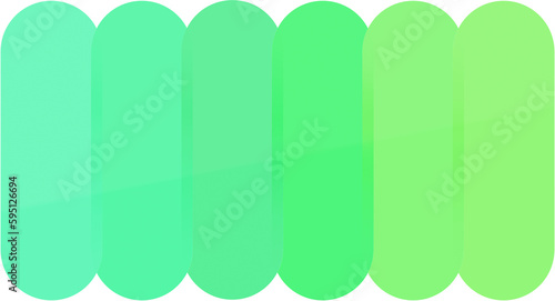 Pattern of merging geometric pill shapes with light to bright green color gradient. Abstract high resolution modern template with copy space.