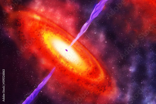Fototapeta Naklejka Na Ścianę i Meble -  A black hole swallowing galaxies. Elements of this image furnished NASA.