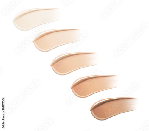 Smears of tonal cream. Vector illustration isolated on white background. Ready for your design. EPS10.