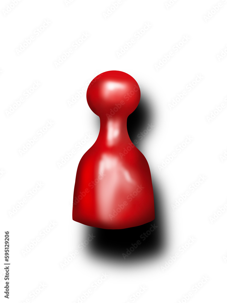 Red play figur with shadow, isolated PNG, digital drawing Red play figur with shadow, isolated PNG, digital drawing