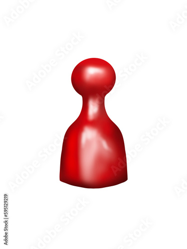 Red play figure, isolated PNG, digital drawing