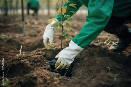 Greening the Planet: The Importance and Benefits of Planting Tree AI Generated © Djomas