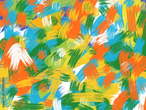 Brushstrokes colorful texture acrylic paint on canvas. picture for artwork design. Abstract art background hand drawn acrylic painting. Modern contemporary art. Digital art illustration