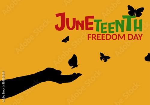  Juneteenth banner. Freedom day. Juneteenth Independence Day.