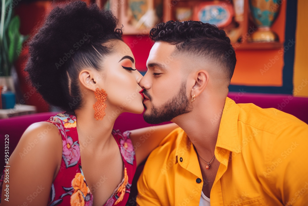 love kiss and care, young adult man and woman, couple in relationship. Generative AI love kiss and care, young adult man and woman, couple in relationship. Generative AI