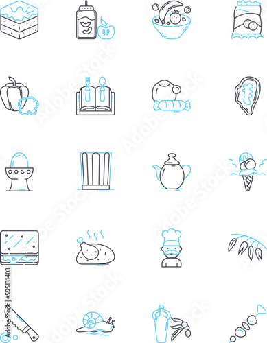 Glassware linear icons set. Crystal, Stemware, Decanter, Tumbler, Pitcher, Goblet, Vase line vector and concept signs. Carafe,Champagne,Flute outline illustrations