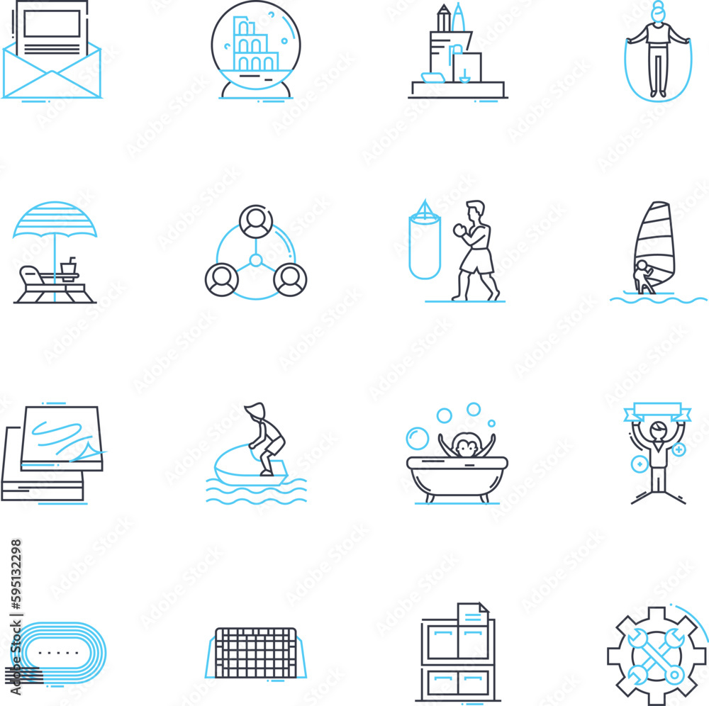 Professional getaway linear icons set. Escape, Retreat, Relaxation, Tranquility, Seclusion, Rejuvenation, Sanctuary line vector and concept signs. Solitude,Peacefulness,Serenity outline illustrations Professional getaway linear icons set. Escape, Retreat, Relaxation, Tranquility, Seclusion, Rejuvenation, Sanctuary line vector and concept signs. Solitude,Peacefulness,Serenity outline illustrations