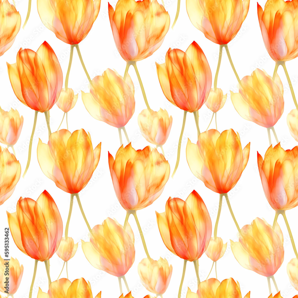 Fototapeta premium Peony - Seamless Floral Print - Seamless Watercolor Pattern Flowers - perfect for wrappers, wallpapers, postcards, greeting cards, wedding invitations, romantic events. genrative art, ai