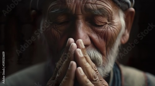 old person praying