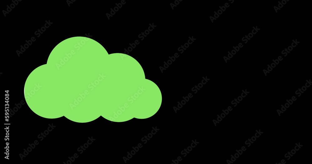 Composition of cloud icon on black background with copy space Composition of cloud icon on black background with copy space