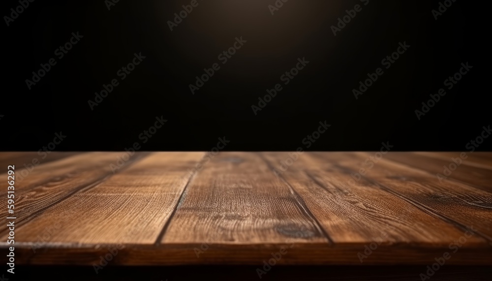 Empty wooden table on a seamless background, for product review ai, ai generative, illustration Empty wooden table on a seamless background, for product review ai, ai generative, illustration