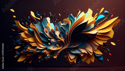 3D abstract background blending pastel colors and swirling shapes. Realistic rendering, high-quality textures, soft lighting, smooth reflections, and detailed 8K resolution. Generative AI