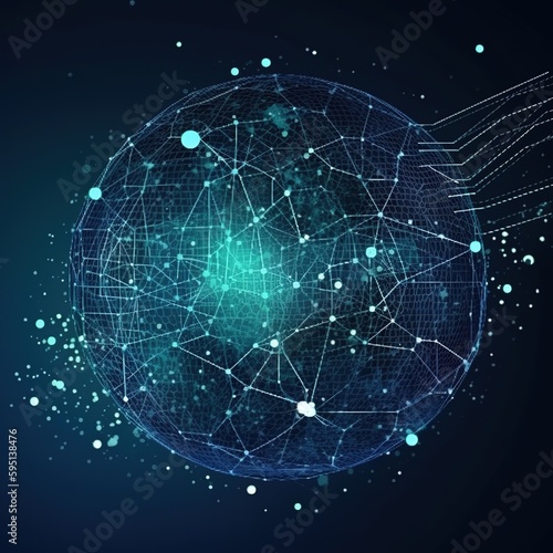 Big data connection technology concept. generative ai